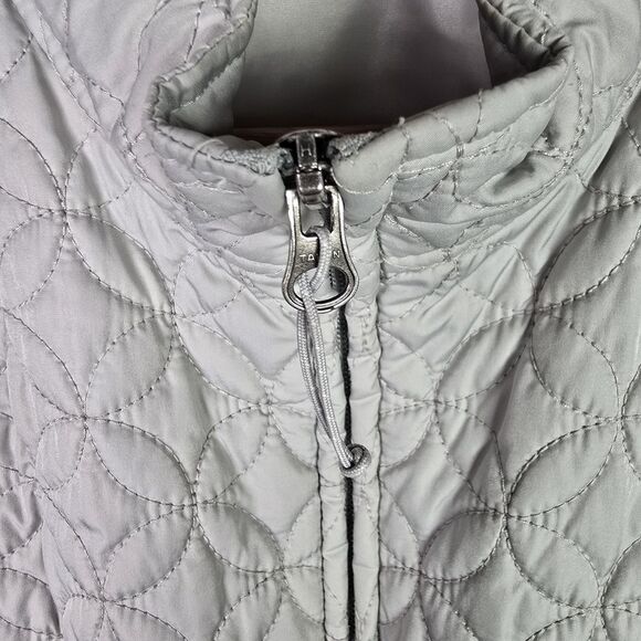 Eddie Bauer Vest Womens Large Silver Lightweight Full Zip Zipper Pockets Quilted - Picture 10 of 13